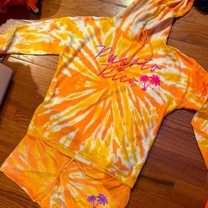 Matching orange tie dye set